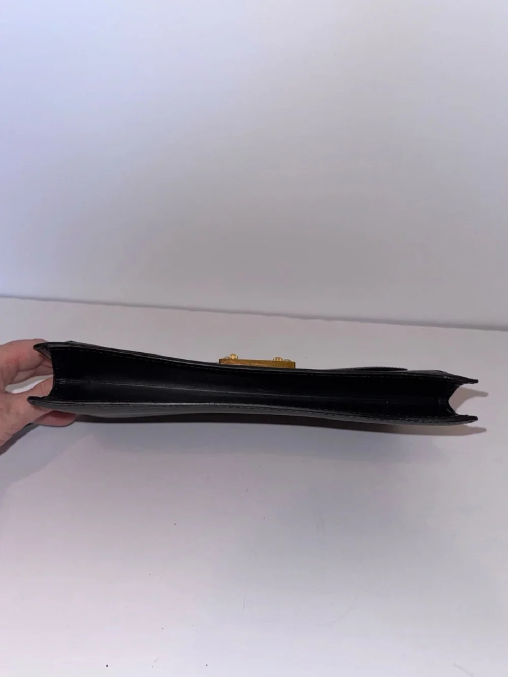 Louis Vuitton Black Epi Leather Envelope Clutch with Gold Lock - Picture 6 of 9